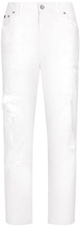 Dolce & Gabbana Versleten straight-leg jeans Dolce & Gabbana , White , Dames