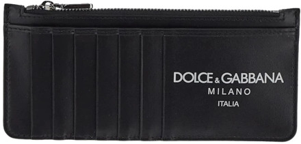 Dolce & Gabbana Verticale kaarthouder met logo Dolce & Gabbana , Black , Heren - ONE Size