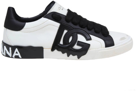 Dolce & Gabbana Vintage Lage Sneakers in Wit/Zwart Dolce & Gabbana , Multicolor , Heren - 42 Eu,41 Eu,43 Eu,40 EU
