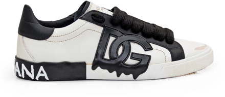 Dolce & Gabbana Vintage Witte Leren Sneakers Dolce & Gabbana , Multicolor , Heren - 43 Eu,42 Eu,40 Eu,41 Eu,39 Eu,39 1/2 EU