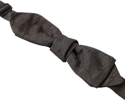 Dolce & Gabbana Voorgebonden Strik Bruin Zijde - maat Donkergrijs