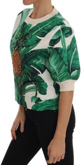 Dolce & Gabbana Vrouwen ananas banaan pailletten Crewneck Trui - maat XS Veelkleurig