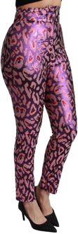 Dolce & Gabbana Vrouwen Multicolor Gedessineerde Geknipte Hoge Taille Broek Veelkleurig