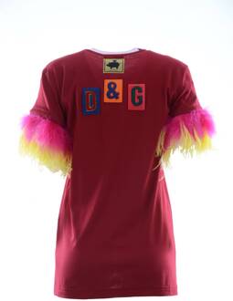 Dolce & Gabbana Vrouwen Veren T-shirt Rood - EU 32 / UK 4