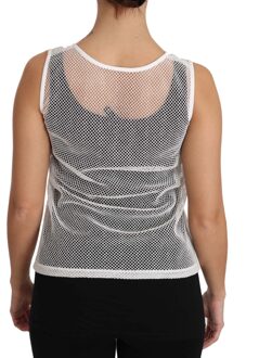Dolce & Gabbana Vrouwen Wit Net Transparant Mouwloos Tank Top Veelkleurig - L