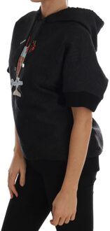 Dolce & Gabbana Vrouwen Zwarte Sprookjes Kristal Trui met Kap Veelkleurig - XS