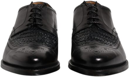 Dolce & Gabbana Weave Detail Oxford Schoenen Model Mv6650 Zwart