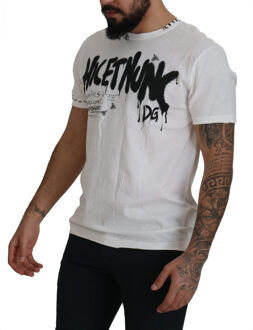 Dolce & Gabbana White Amor Katoenen Crewneck T-shirt voor Heren Wit - S