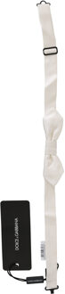 Dolce & Gabbana Wit 100% Zijde Slim verstelbare Hals Papillon Heren Stropdas Veelkleurig