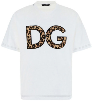 Dolce & Gabbana Wit Katoenen T-Shirt met Ronde Hals Dolce & Gabbana , White , Heren - L,S