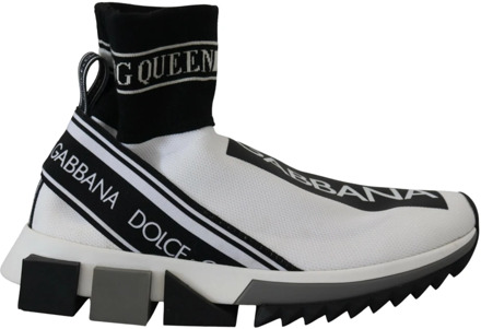 Dolce & Gabbana Wit Zwart Sorrento Sokken Sneakers Schoenen Dolce & Gabbana , White , Dames - 36 EU