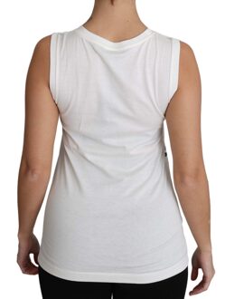 Dolce & Gabbana Witte Katoenen #gdfamily Mouwloze Shirt Tank Top - maat
