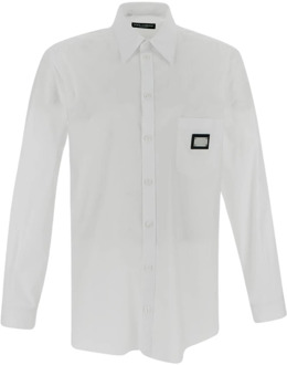 Dolce & Gabbana Witte Katoenen Overhemd met Lange Mouwen Dolce & Gabbana , White , Heren - Xl,L,M