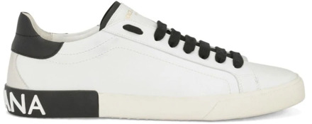 Dolce & Gabbana Witte Leren Lage Sneakers Dolce & Gabbana , White , Heren - 43 Eu,42 1/2 Eu,40 Eu,41 EU
