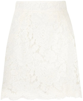 Dolce & Gabbana Witte Minirok met Kantdetail Dolce & Gabbana , White , Dames - M,S,Xs,2Xs
