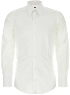Dolce & Gabbana Witte Poplin Overhemd Dolce & Gabbana , White , Heren - 2Xl,Xl,L,M