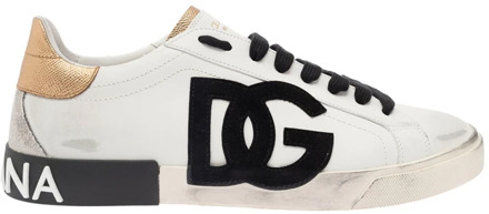 Dolce & Gabbana Witte Portofino Lage Sneakers Dolce & Gabbana , White , Heren - 41 EU
