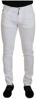 Dolce & Gabbana Witte Stretch Denim Skinny Jeans Dolce & Gabbana , White , Heren - S,Xs