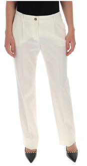 Dolce & Gabbana Witte Stretch Wol Pantalon Dolce & Gabbana , White , Dames - M,Xs