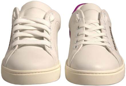 Dolce & Gabbana Witte Suède Leren Lage Sneakers - EU 36