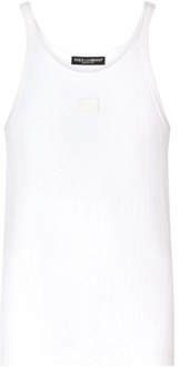 Dolce & Gabbana Witte T-shirts & Polos voor Heren Dolce & Gabbana , White , Heren - Xl,L,M