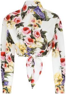 Dolce & Gabbana Witte Tuin Shirt Dolce & Gabbana , Multicolor , Dames - L,M,S,Xs,2Xs