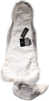 Dolce & Gabbana Witte Vossenbont Halswikkel Winter Sjaal - maat