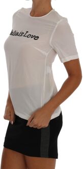 Dolce & Gabbana Witte Zijde ITALIA IS LOVE Blouse T-shirt Veelkleurig