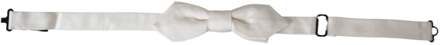 Dolce & Gabbana Witte Zijde Verstelbare Hals Heren Papillon Strik - One Size