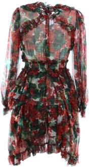 Dolce & Gabbana Women Flowers Mid-Length Dress Rood - EU 40 / IT 44