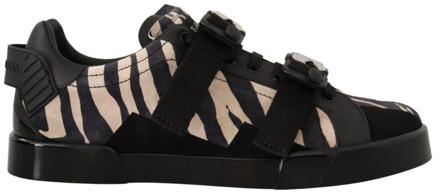 Dolce & Gabbana Zebra Lage Top Casual Sneakers Dolce & Gabbana , Black , Heren - 44 EU