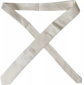 Dolce & Gabbana Zijde Stropdas Geweven Patroon - maat Ivoor