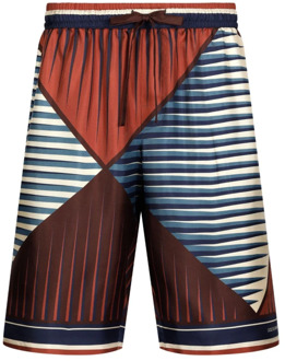 Dolce & Gabbana Zijden Bermuda Shorts Multikleur Dolce & Gabbana , Multicolor , Heren - L,M