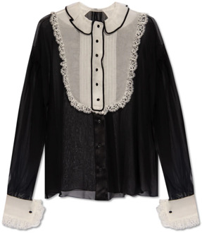 Dolce & Gabbana Zijden overhemd Dolce & Gabbana , Black , Dames - XS