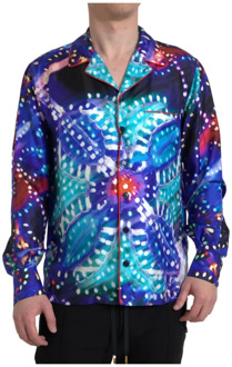 Dolce & Gabbana Zijden Psychedelische Print Pyjama Shirt Dolce & Gabbana , Multicolor , Heren - L,M