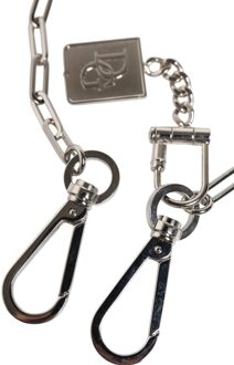 Dolce & Gabbana Zilverkleurige Metalen Ketting DG Charm Sleutelhanger