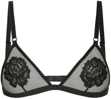 Dolce & Gabbana Zwart bloemenborduurwerk ondergoed Dolce & Gabbana , Black , Dames - L,Xs