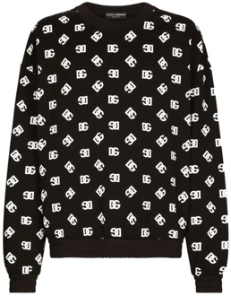 Dolce & Gabbana Zwart DG Monogram Sweatshirt Dolce & Gabbana , Black , Heren - M,S