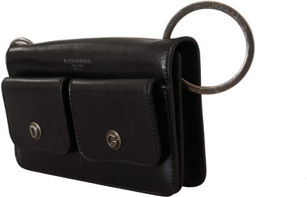 Dolce & Gabbana Zwart Leren Polsband Mini Tas Kaarten Bil Flessen Portemonnee voor Mannen - One Size