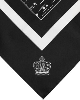 Dolce & Gabbana Zwart Witte Gedrukte Vierkante Foulard Sjaal - maat Zwart/wit
