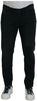 Dolce & Gabbana Zwarte Angel Borduurwerk Skinny Denim Jeans Dolce & Gabbana , Black , Heren - XL