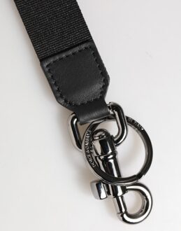 Dolce & Gabbana Zwarte Blauwe DG Logo Polyester Messing Houder Sleutelhanger Sleutelring - One Size