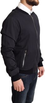 Dolce & Gabbana Zwarte Bomberjack Klassieke Stijl - maat Donkerblauw