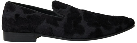 Dolce & Gabbana Zwarte Brokaat Loafers Dolce & Gabbana , Black , Heren - 44 1/2 EU