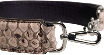Dolce & Gabbana Zwarte Crème Exotische Lederen Tas Schouderriem - One Size