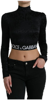 Dolce & Gabbana Zwarte Crop Top met Rits Dolce & Gabbana , Black , Dames - XS