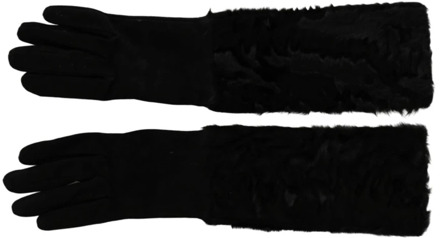 Dolce & Gabbana Zwarte ellebooglange handschoenen - Hoge kwaliteit Dolce & Gabbana , Black , Dames - 7 1/2 IN
