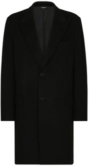 Dolce & Gabbana Zwarte enkellange jas voor heren Dolce & Gabbana , Black , Heren - S