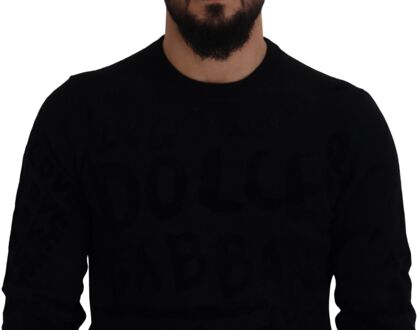 Dolce & Gabbana Zwarte Graffitiprint Sweater Tsh83110 - maat EU 46