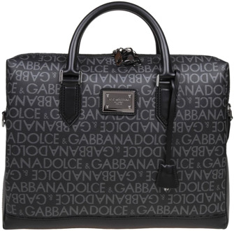 Dolce & Gabbana Zwarte/Grijze Schoudertas Dolce & Gabbana , Black , Heren - ONE Size